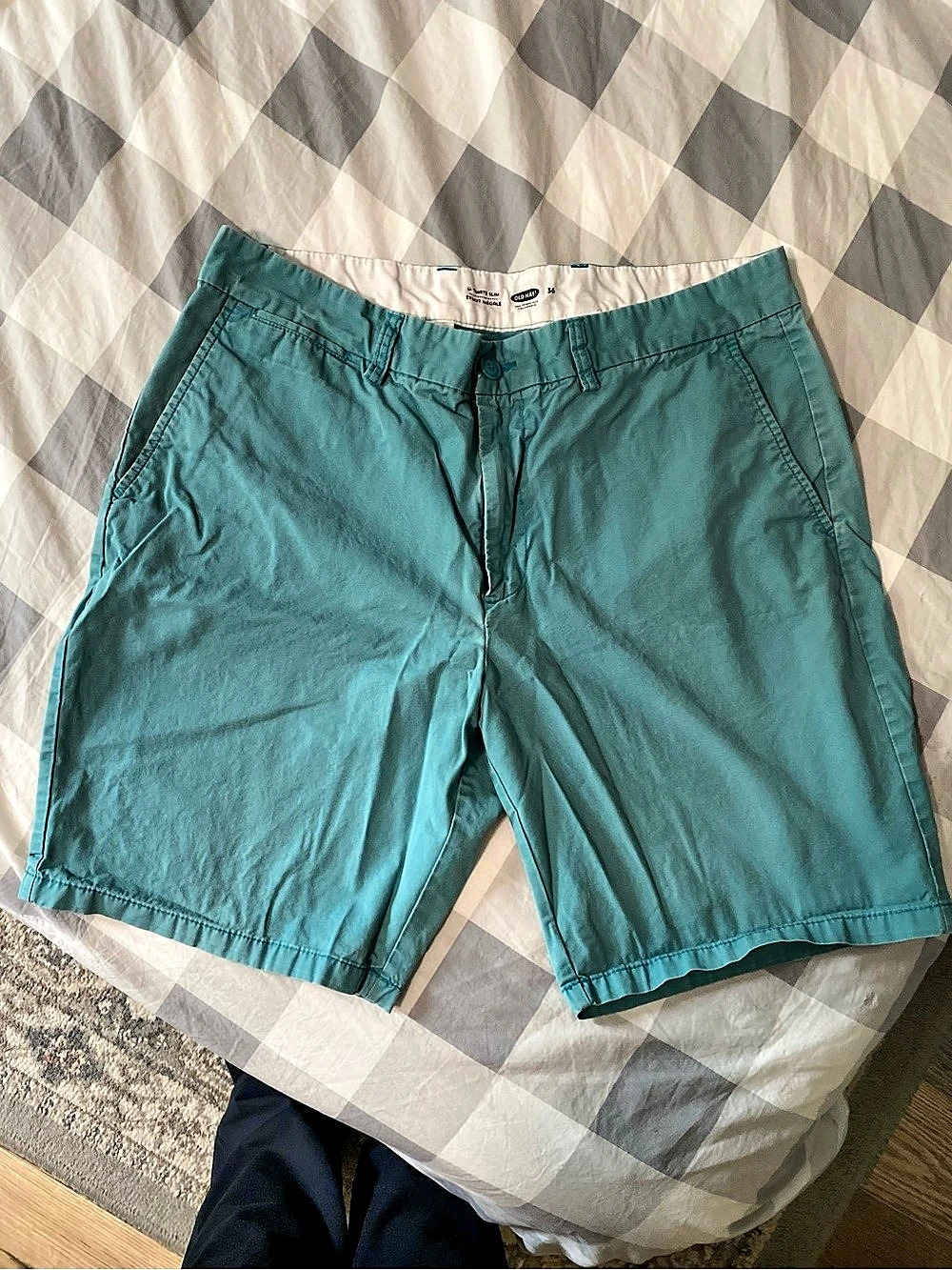 Old Navy Ultimate Slim Chino Shorts Men's Shorts, Teal, Waist 36